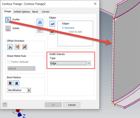 Inventor Tips & Tricks - Create Contour Flanges from Contour Rolls - Select Projected Sketch Geometry