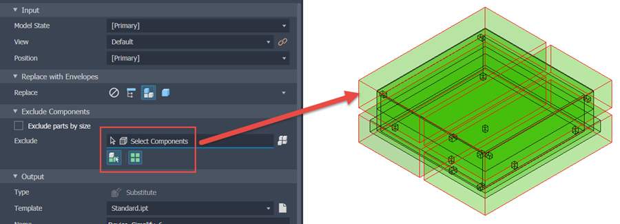 Inventor Tips and Tricks - Better Control When Using Simplified Envelopes Image 5 - Remove Packing Foam Parts